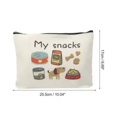 Unique Bargains Durable Pet Snacks Pattern Makeup Bag Beige 1 Pc