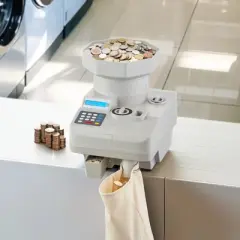 VEVOR Coin Counter, Professional Coin Sorter with LED Display Holds up to 11000 Coins, Automatic Coin Sorter and Wrapper Machine for All Coins, Grey