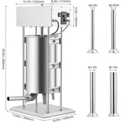Electric Sausage Stuffer 25L Variable Speed Commercial Sausage Maker 200W Motor
