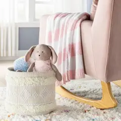 Chenille Stripe Baby Blanket - Light Pink and White Stripe - Cloud Island&trade;