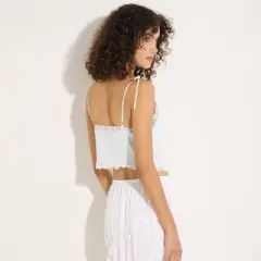 Women's Ribbed Lace Trim Crop Top - Wild Fable&trade;