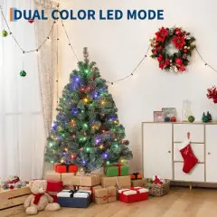 Artificial Spruce Christmas Tree, Premium PVC Hinged Holiday Tree with Sturdy Metal Base, Collapsible Stand for Home, Indoor/Outdoor Use