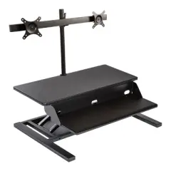 Stand Up Desk Store AirRise Pro 2.0 Two Tier Standing Desk Converter with Dual Monitor Mount