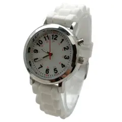 Olivia Pratt Luminous Dial Easy Read Medical Professionals Silicone Band Women Watch