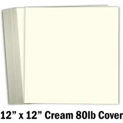 Hamilco Card Stock Scrapbook Paper 12x12 Cream Colored Cardstock 80lb Cover &ndash; 25 Pack