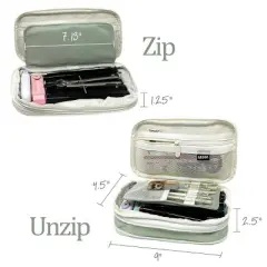 Wrapables Large Capacity Pencil Case, Expandable Pencil Pouch for Stationery Tools, Pistachio Green