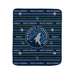 NBA Minnesota Timberwolves Logo Stripe Binding Edge Flannel Fleece Blanket
