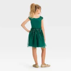 Girls' Cap Sleeve Sequin Dress - Cat & Jack&trade; Green