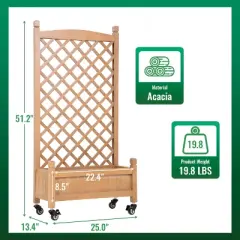 FDW Planter with Trellis Planter Box with Trellis Raised Garden Bed with Trellis Raised Garden Beds for Outdoor with Grid