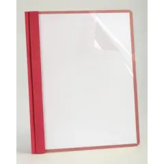 Earthwise Clear Front Report Cover, 8-1/2 x 11 Inches, Red, Pack of 25
