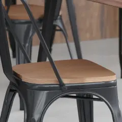 Emma and Oliver All-Weather Durable Polyresin Seat for Colorful Metal Dining Chairs, Counter Stools and Bar Stools