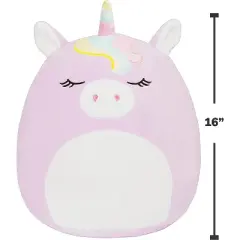 Squishmallow Large 16" Silvia The Purple Unicorn - Official Jazwares Plush - Soft and Squishy Unicorn Stuffed Animal Toy - Gift for Kids, Girls & Boys