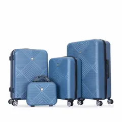 Whisen 4-Piece Set(14/20/24/28 in.) Luggage Sets ABS Lightweight Suitcase with Spinner Wheels