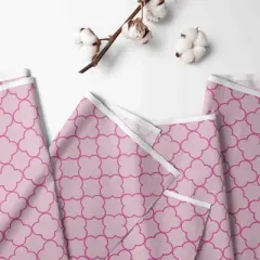 Bacati - Pink Quatrofoile Printed 100 percent Cotton Universal Baby US Standard Crib or Toddler Bed Fitted Sheet
