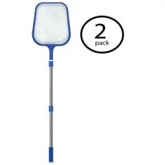 HydroTools 4' Telescopic Leaf Debris Spa Swimming Pool Skimmer Net (2 Pack)