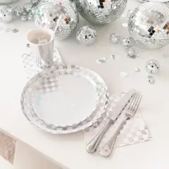 Jollity & Co. - Check It! Dazzling Diamond Dessert Plates - Pack of 8 Paper Plates