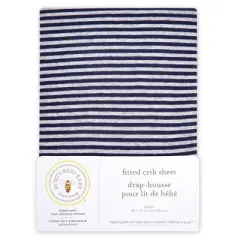Burt's Bees Baby&reg; Organic Fitted Crib Sheet - Bee Essentials - Stripe