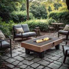 GDFStudio Law 42" Propane Fire Pit Table with Rain Cover