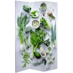 6" Double Sided Farmer's Market Canvas Room Divider - Oriental Furniture