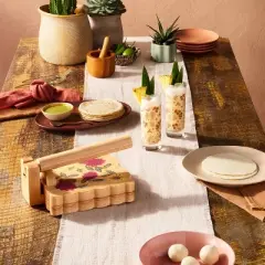 Latino Heritage Month 2pk 11.7 fl oz Drinking Glass Drinkware Set Pink Floral/Clear