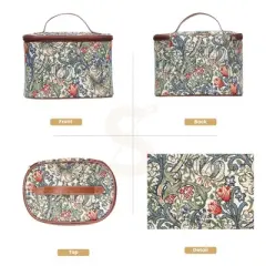 Signare USA William Morris Golden Lily Green Toiletry Bag