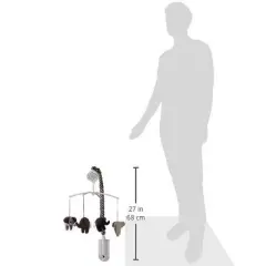 Bacati - Elephants White/Grey Musical Mobile