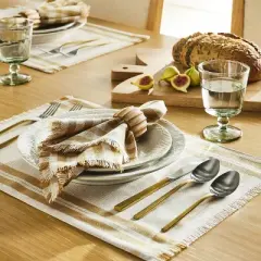 4pk Basket Tan Gingham Napkins - Threshold&trade; designed with Studio McGee: Cotton & Linen, Classic Check, Kitchen Textiles