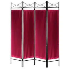 Legacy Decor Metal and Woven Fabric Room Divider with Two Way Hinges