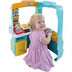 Fisher-Price Laugh & Learn Servin' Up Fun Food Truck with 20+ Piece Accessory Set DYM74