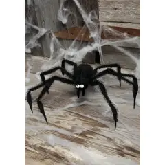 HalloweenCostumes.com One Size Fits Most Black Spider Halloween Prop - 24 inches, Black/White