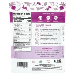 Organic Traditions Maca For Women with Probiotics, 5.3 oz (150 g)