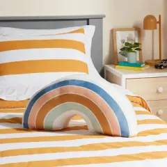 Rainbow Weighted Plush Kids' Throw Pillow White/Blush - Pillowfort&trade;