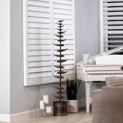 70" Metal Tiered Fountain Silver - Alpine Corporation