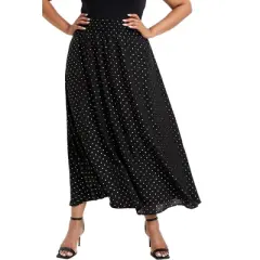 June + Vie by Roaman's Women&rsquo;s Plus Size Georgette Ankle Skirt