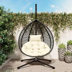 Whisen Versatile Hanging Egg Chair for Indoor and Outdoor Use