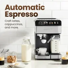 Chefman Barista Pro Espresso Maker Stainless Steel Finish: 1350W Electric Coffee Machine, Dishwasher-Safe Parts, 1.8L Capacity