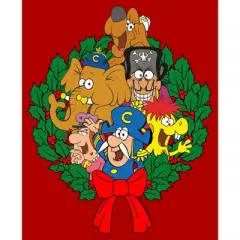 Junior's Cap'n Crunch Christmas Crew Wreath T-Shirt