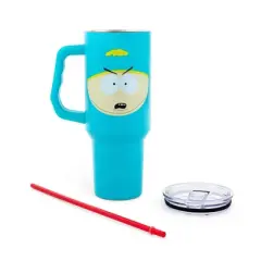 Silver Buffalo South Park Cartman Face Stainless Steel Tumbler With Handle | Holds 40 Ounces