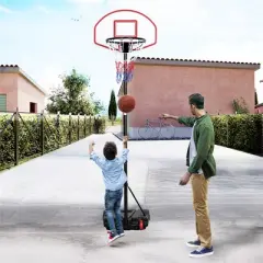 Yaheetech 1.9-2.5M Height-Adjustable Basketball Hoop System