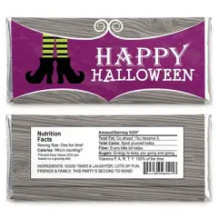 Big Dot of Happiness Happy Halloween - Candy Bar Wrapper Witch Party Favors - Set of 24
