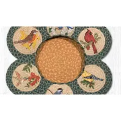 Earth Rugs Song Birds Trivets in a Basket 10"x10" Heat-Resistant Kitchen Set
