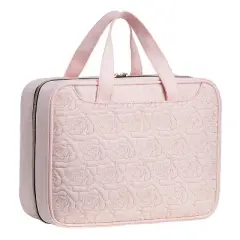 Travel Makeup Bag for Women Hanging Toiletry Bag Cosmetic Bag Organizer Accessories Kit Pink