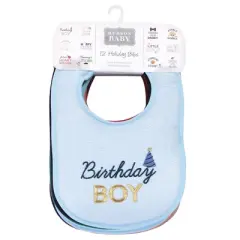 Hudson Baby Infant Boy Cotton Terry Drooler Bibs with Fiber Filling 12pk, Cute Boy Holiday Sayings, One Size
