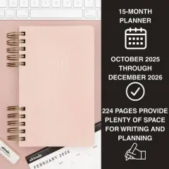 Altitude 2025-2026 15 Months Planner 5"x8" Monthly/Weekly Powder Pink