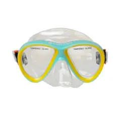 Hawaii Divers Guppy Kids Snorkel Mask &ndash; Sky/Yellow (Ages 4+)