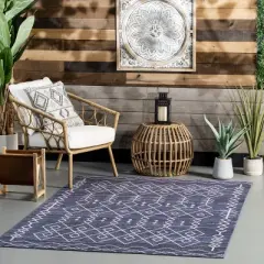 nuLOOM Lanell Bohemian Machine Washable Indoor/Outdoor Patio Area Rug