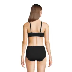 Lands' End Women's Chlorine Resistant Smocked V-neck Bikini Swimsuit Top with Adjustable Straps