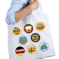 Big Dot of Happiness Oktoberfest - 3 inch Beer Festival Badge - Pinback Buttons - Set of 8