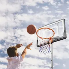 VEVOR Basketball Hoop, 5-7 ft Adjustable Height Portable Backboard System, 32 inch Basketball Hoop & Goal, Kids & Adults Basketball Set
