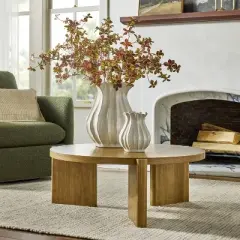 Pleated Ceramic Vase Sour Cream - Hearth & Hand&trade; with Magnolia